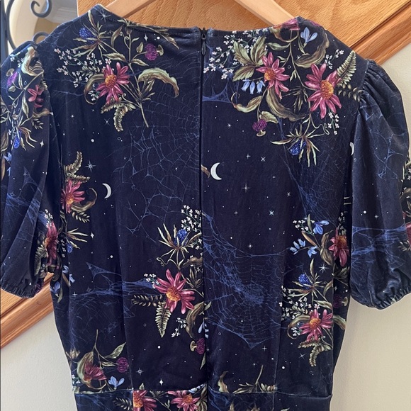 Disturbia Cleome Black Floral Spiderweb Midi Dress Size 6 - Picture 14 of 14